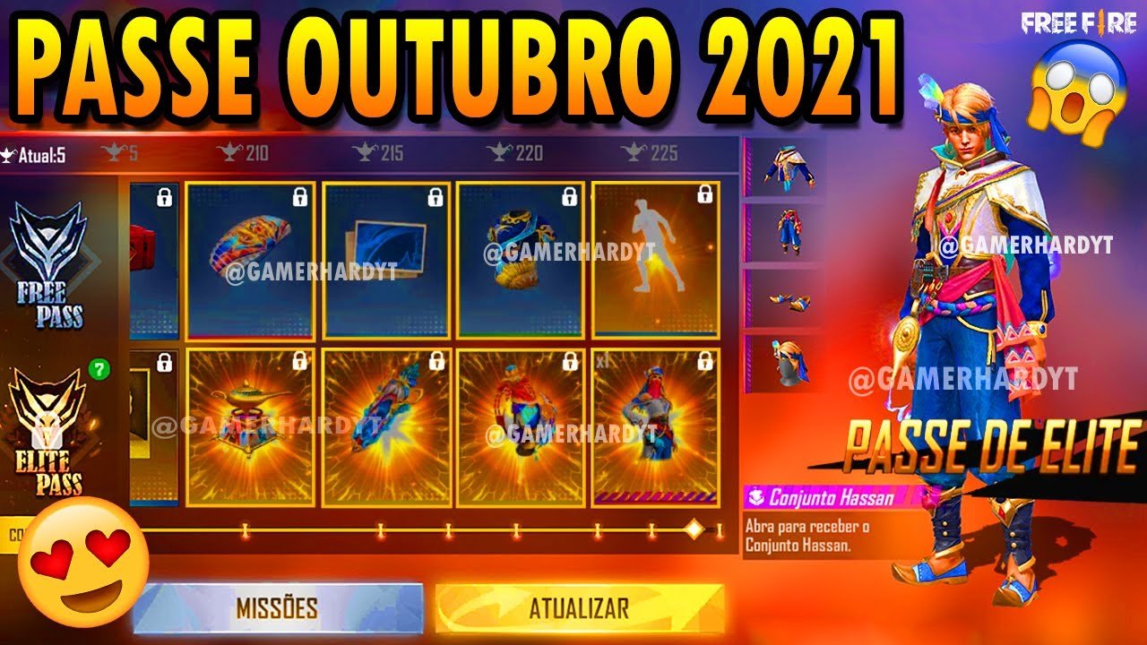 PASSE DE ELITE OUTUBRO 2021 FREE FIRE (COMPLETO) MIL E UMA TRETAS PASSE DE OUTUBRO  2021 - YouTube