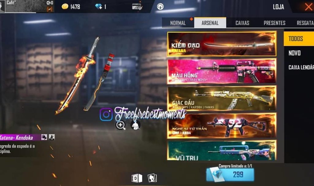 Novidade: Nova skin da Katana - Free Fire Dicas